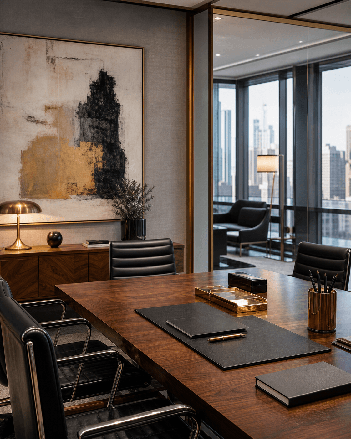 Refined Madison Avenue office conference room with city views
